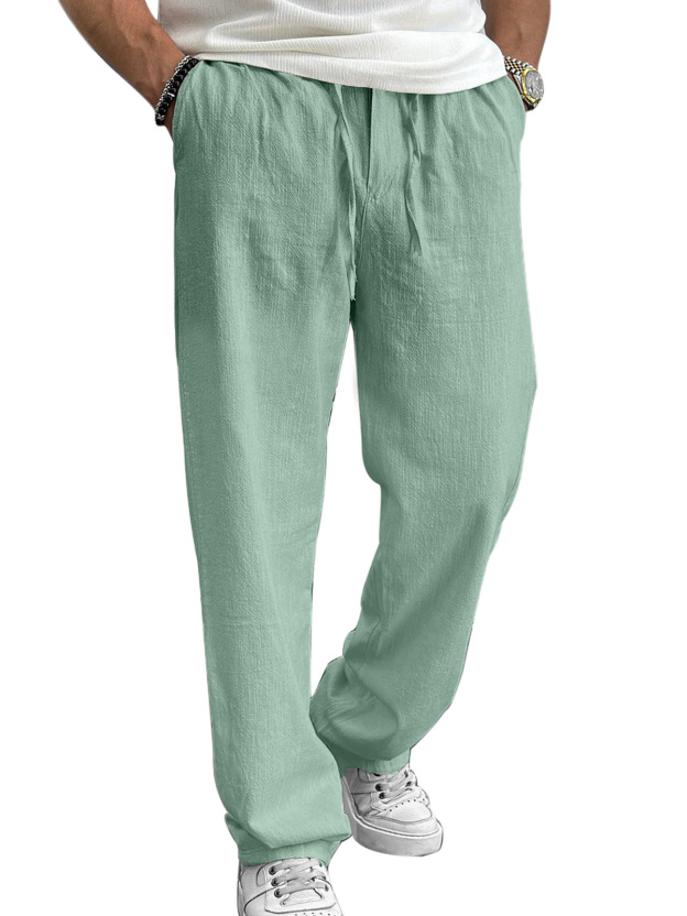 Men's Casual And Comfortable Hawaiian Solid Color Loose Trousers