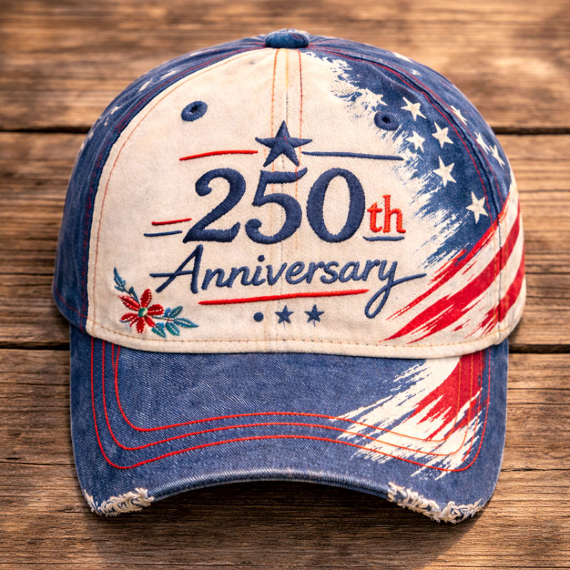 USA 250th Anniversary Patriotic Vintage Baseball Cap