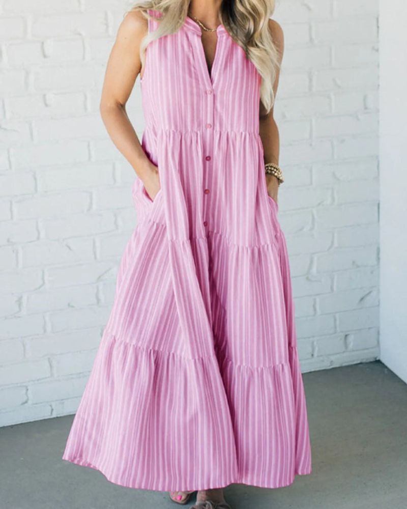Sleeveless striped dresses