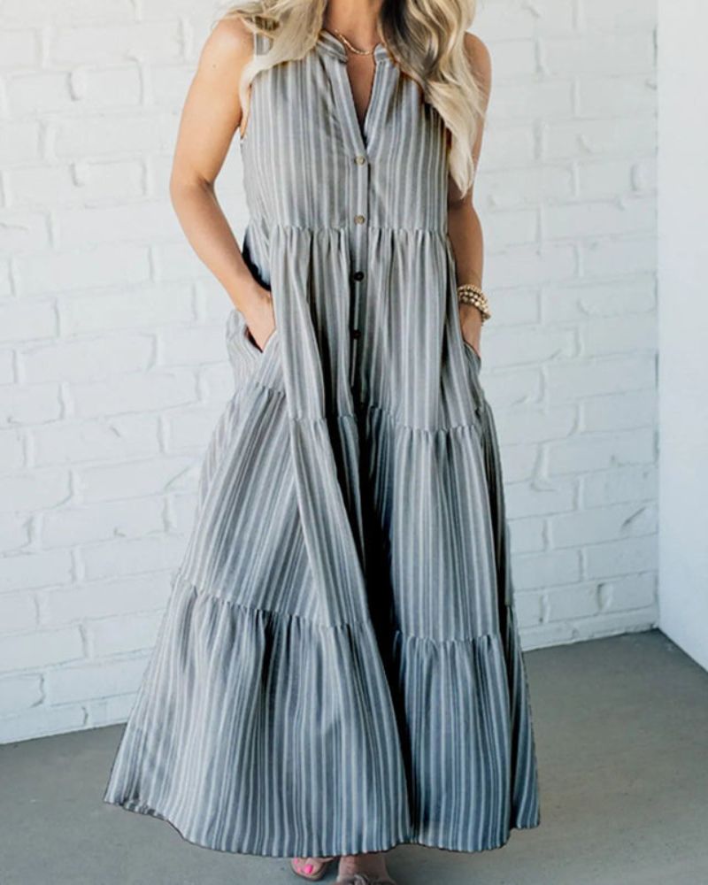 Sleeveless striped dresses