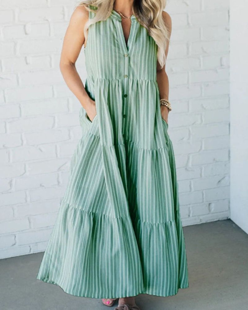 Sleeveless striped dresses
