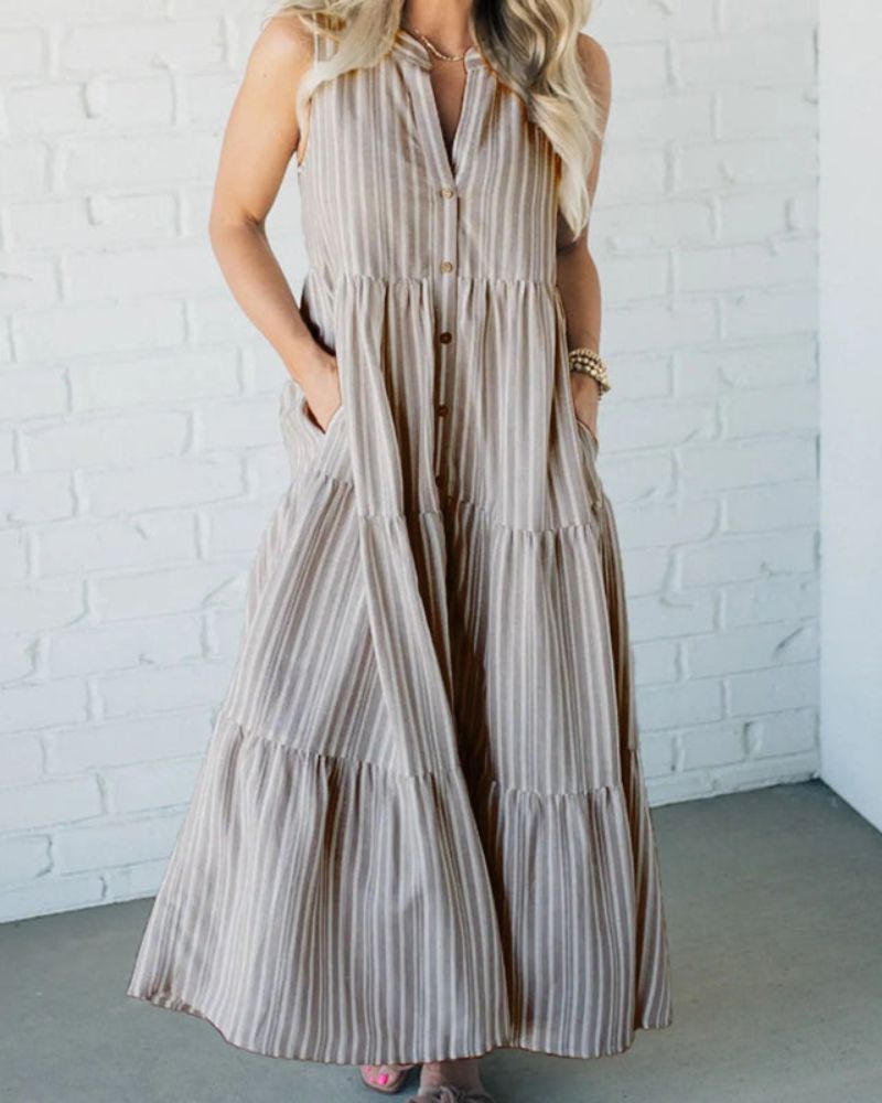 Sleeveless striped dresses