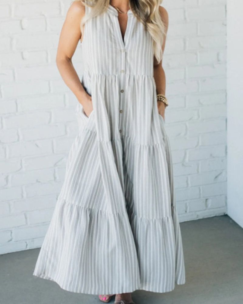 Sleeveless striped dresses