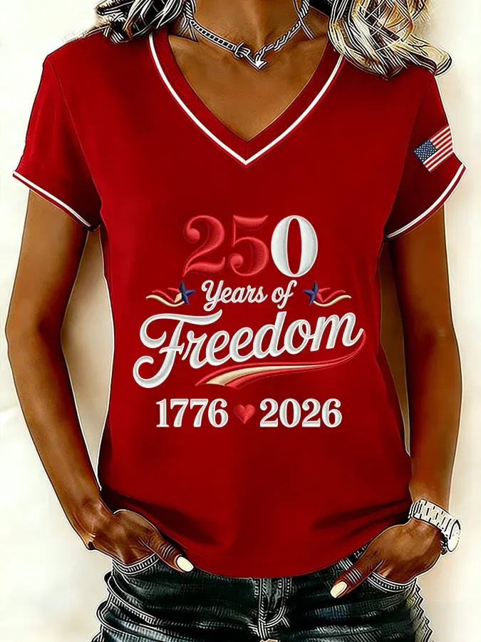 Women's Vintage America 250th Anniversary Print T-Shirt