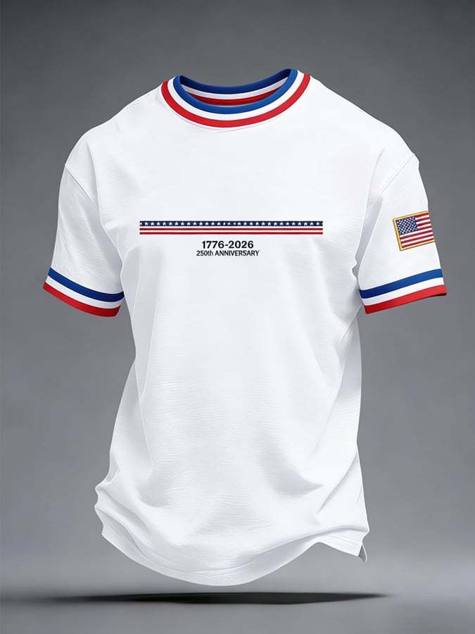 Men's 250th Anniversary of the United States Printed Short-Sleeve T-Shirt