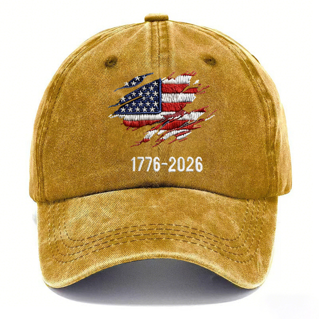 🇺🇸 1776–2026 Patriotic Vintage Washed Cap