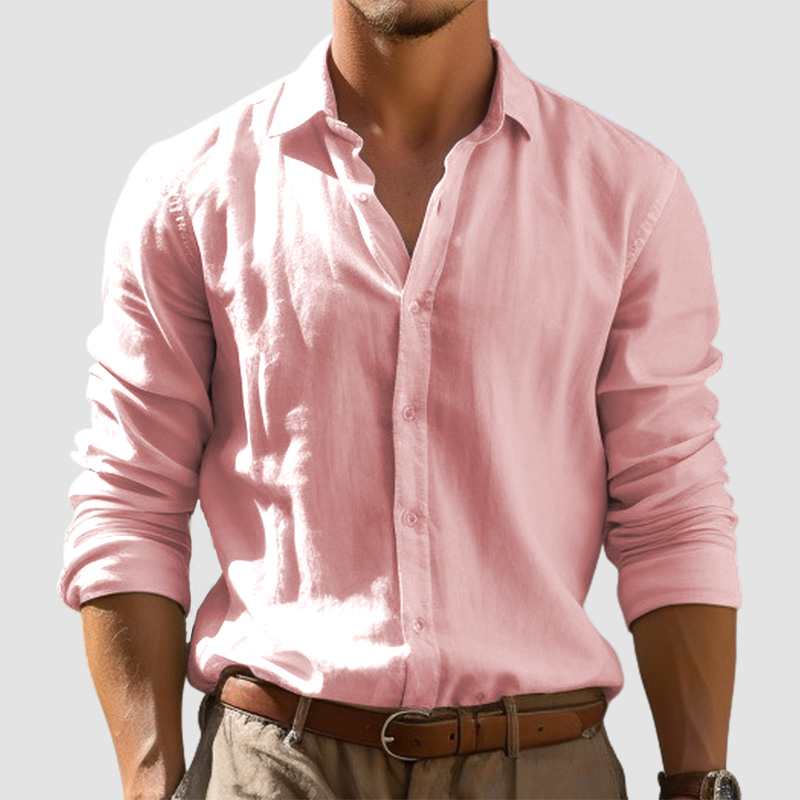 Men's Casual Basic High Quality Cotton Linen Shirt