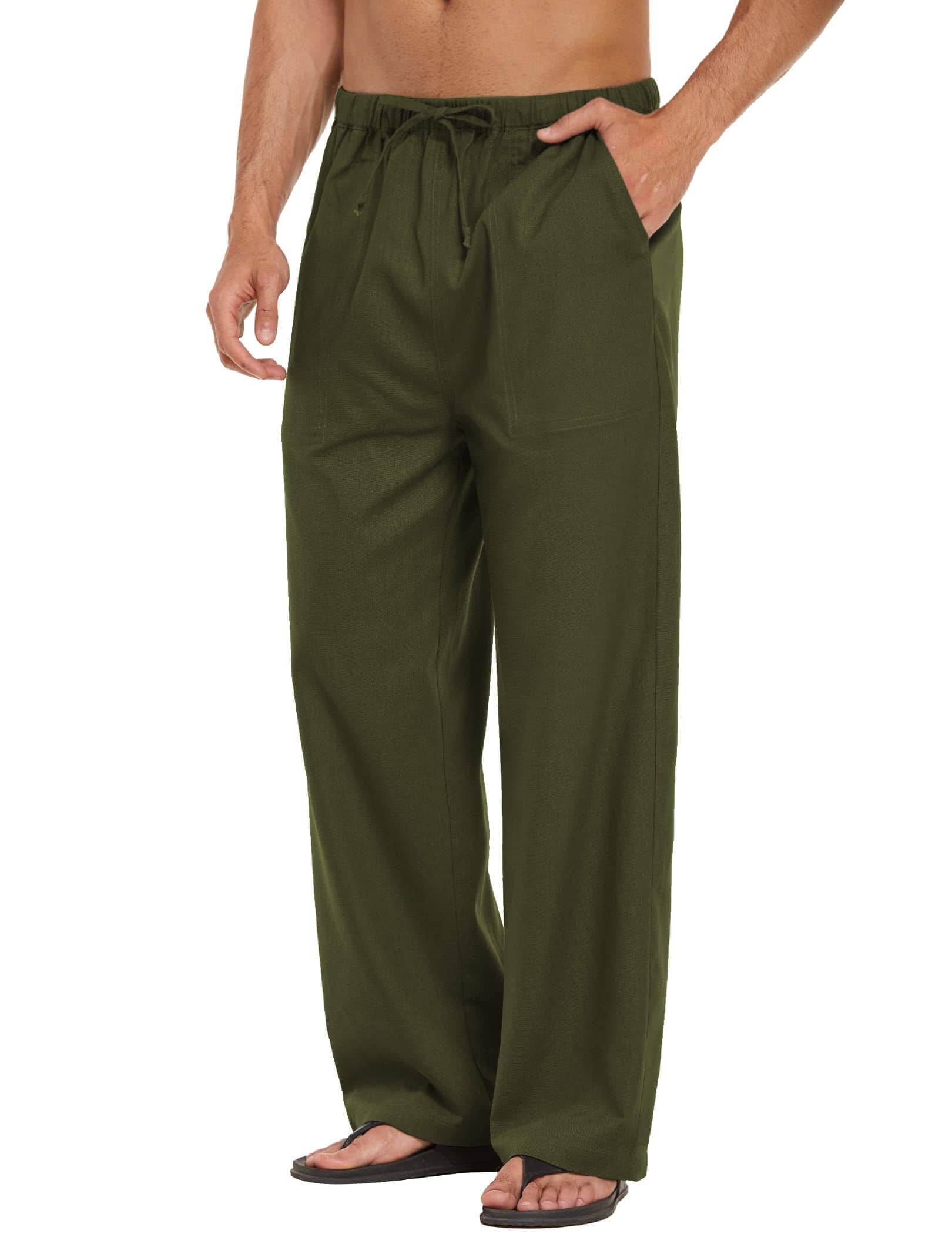 Linen Style Loose Waist Yoga Pants