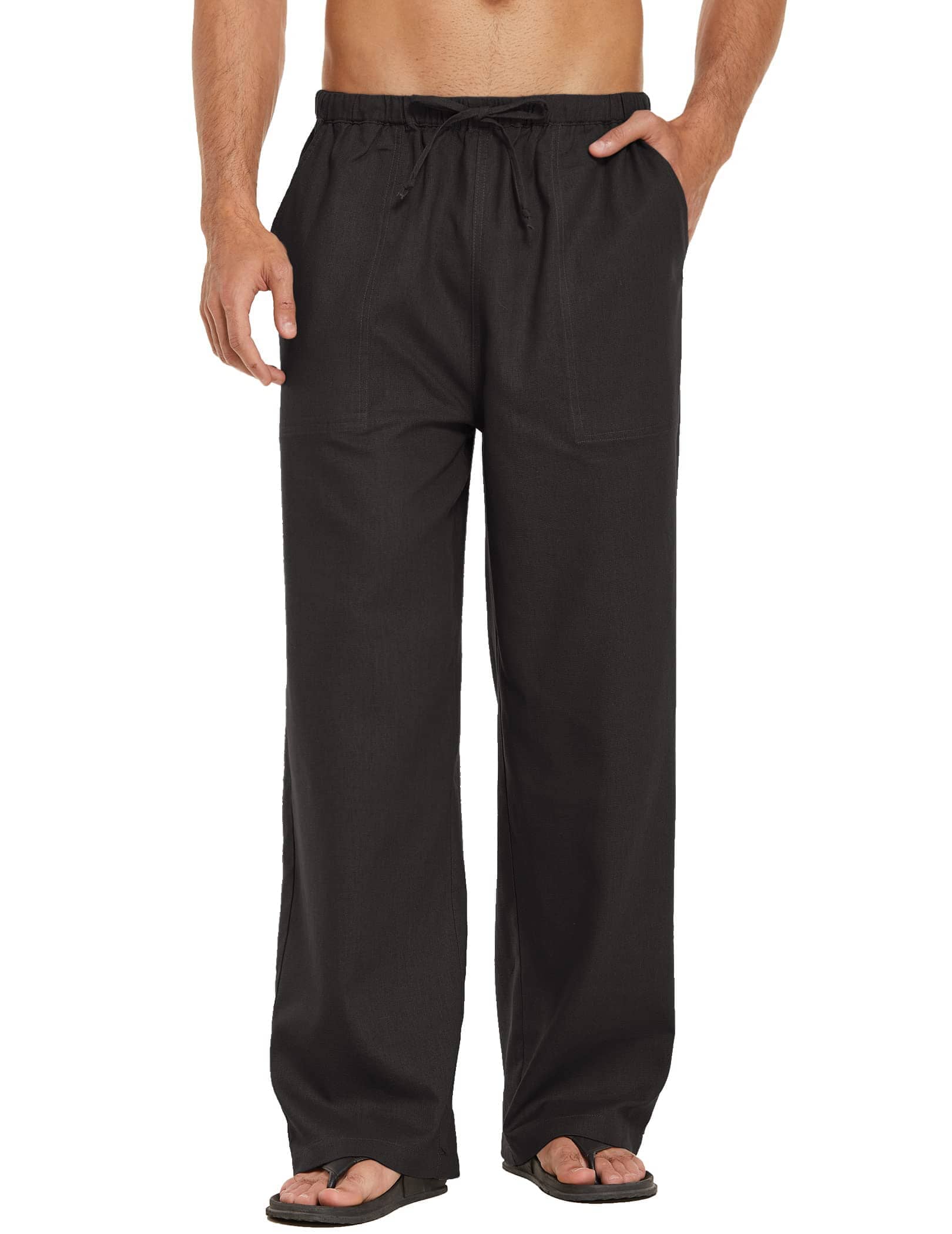 Linen Style Loose Waist Yoga Pants