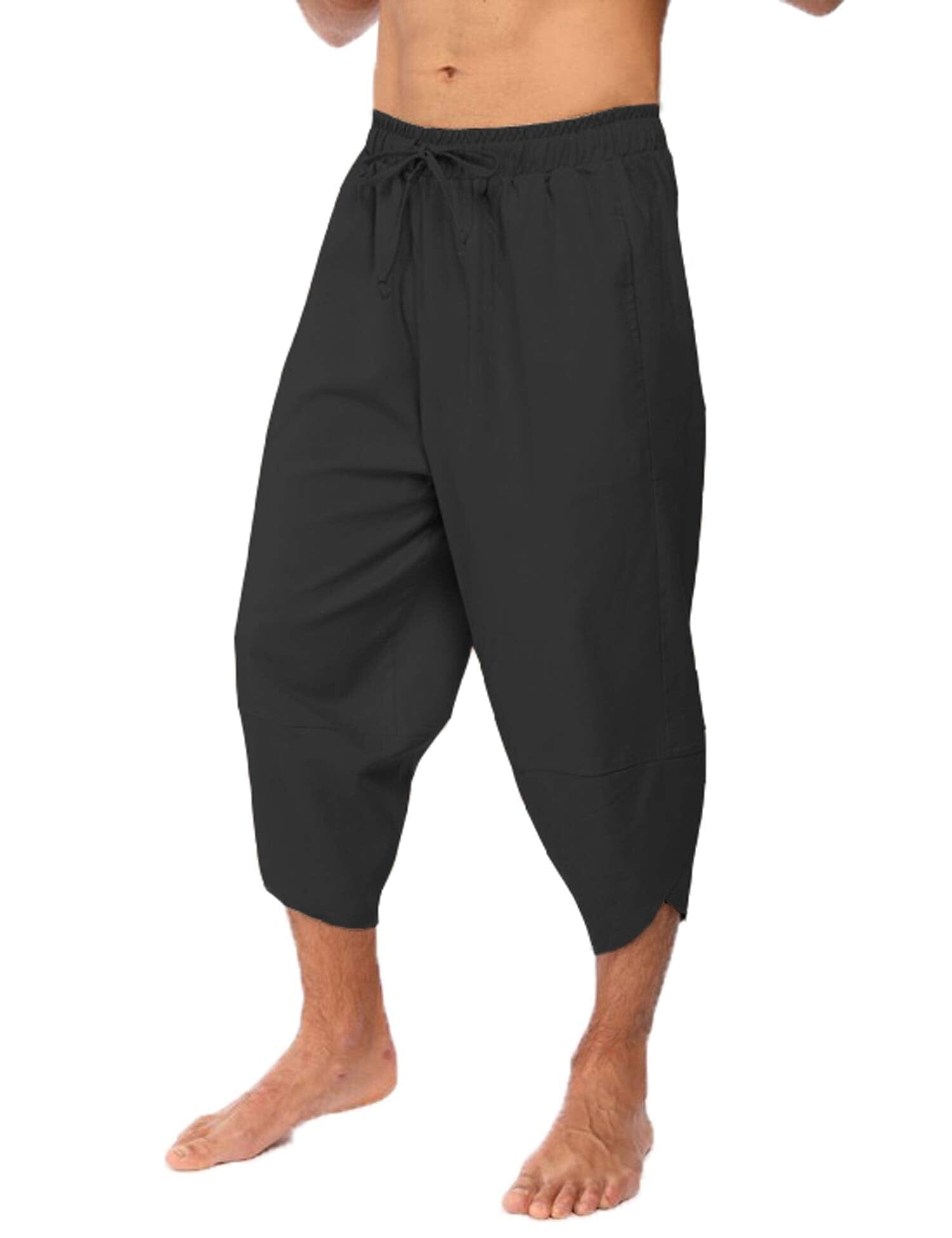 Linen Style 3/4 Shorts Yoga Trousers