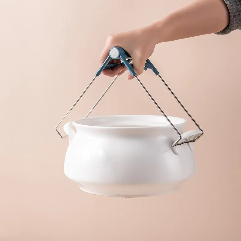  Stainless Steel Anti-scalding Clip Bowl Clamp Steamed Vegetable Tongs BBQ Clip Tray Lifter For Kitchen Convenience Cooking Tools