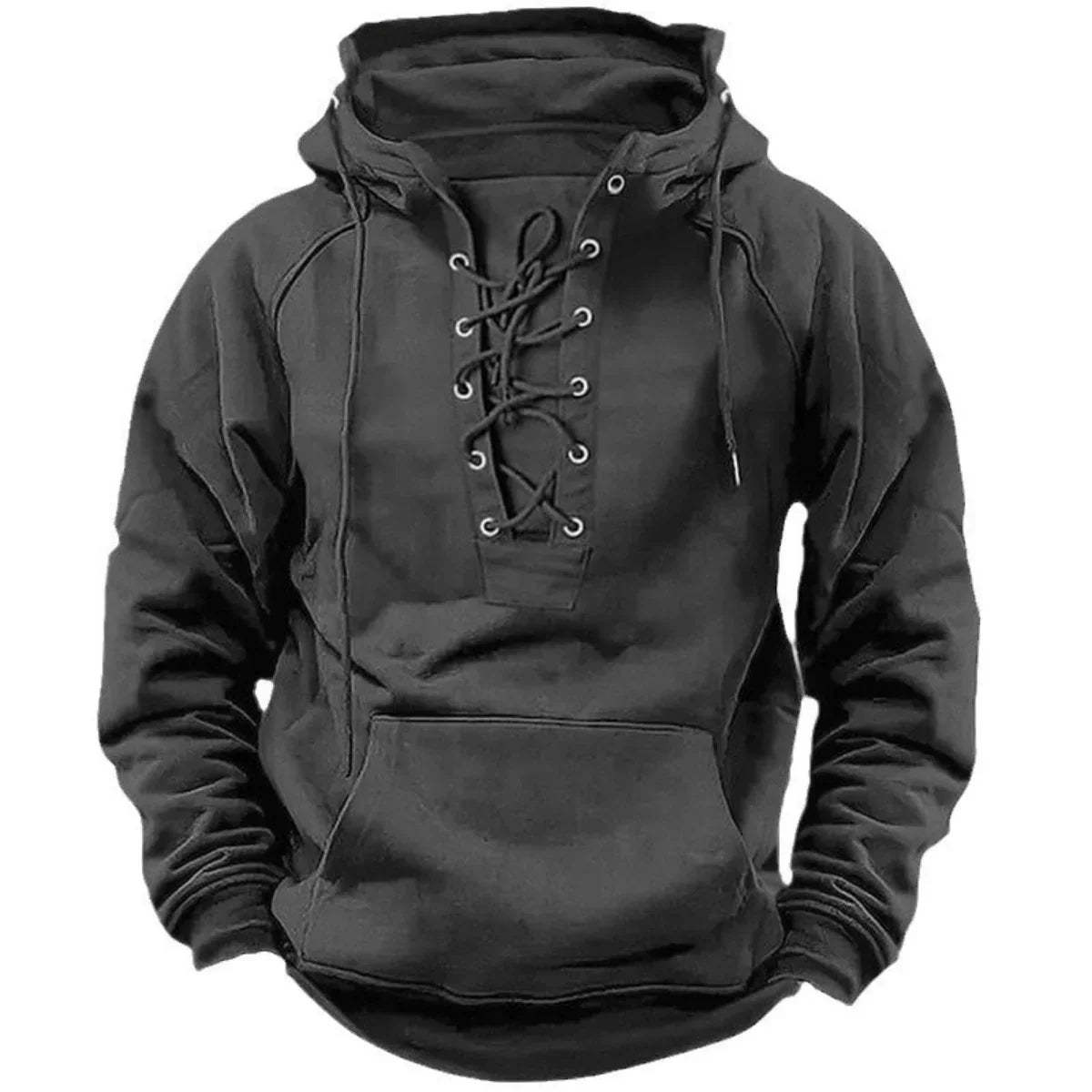 Rugged Lace-Up Hoodie