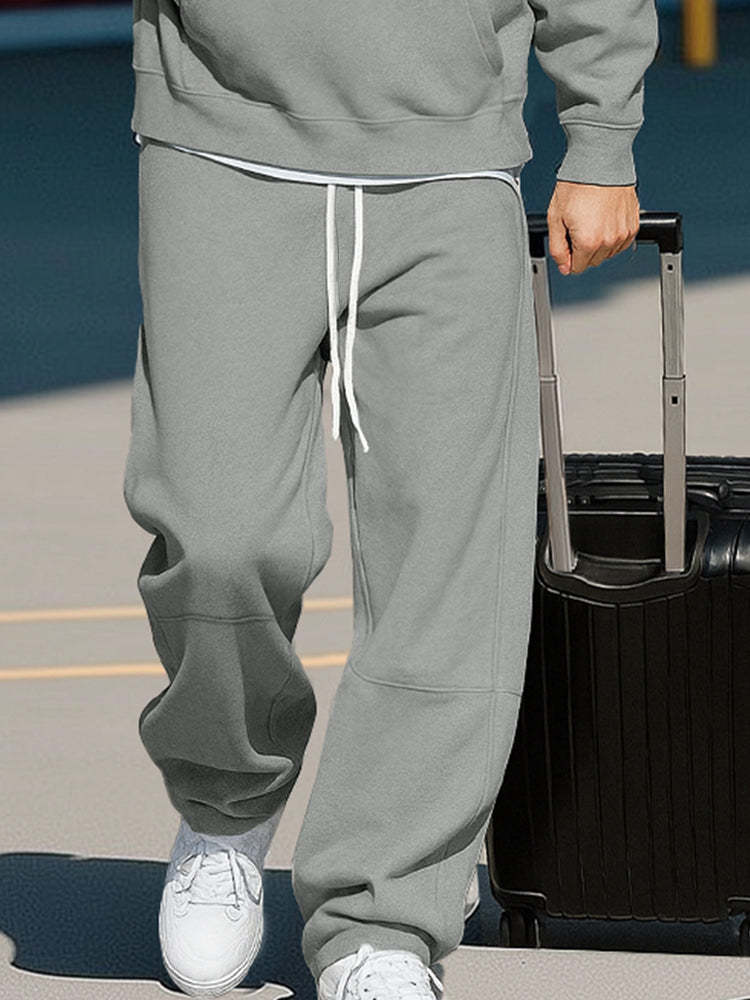 Versatile Relaxed Fit Sweatshirt Pants Set