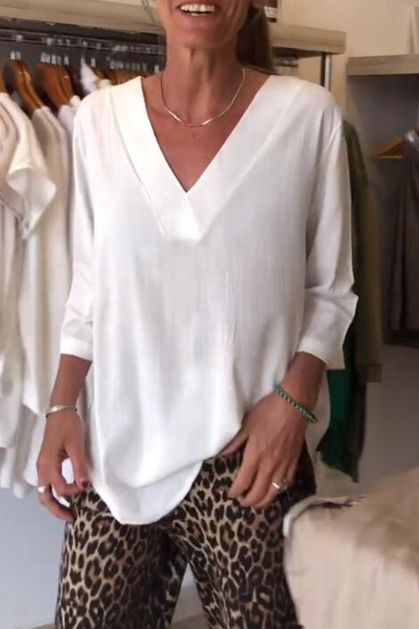 Solid Print Button Decor Long Sleeve Stylish Women Shirt