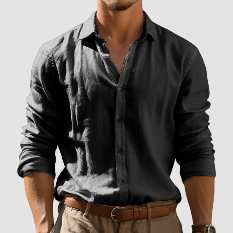Men's Casual Basic High Quality Cotton Linen Shirt