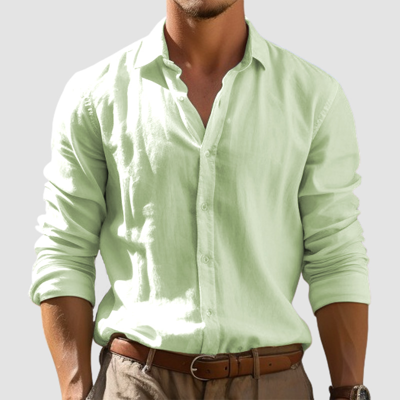 Men's Casual Basic High Quality Cotton Linen Shirt