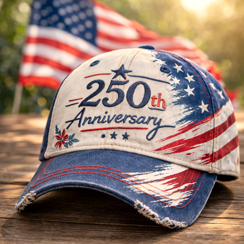 USA 250th Anniversary Patriotic Vintage Baseball Cap