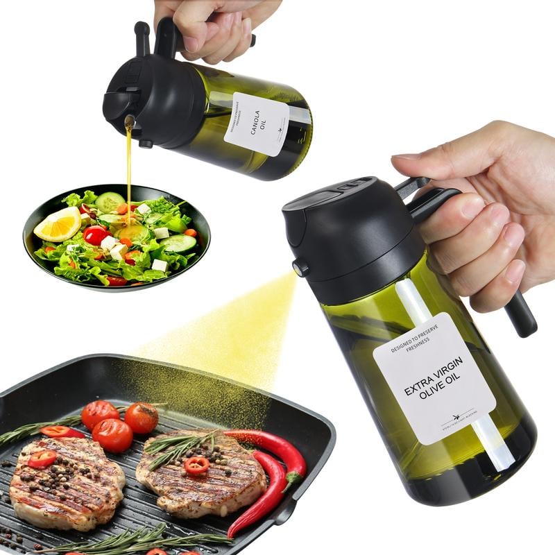 🎁💕2 in 1 Glass Oil Sprayer & Dispenser🔥