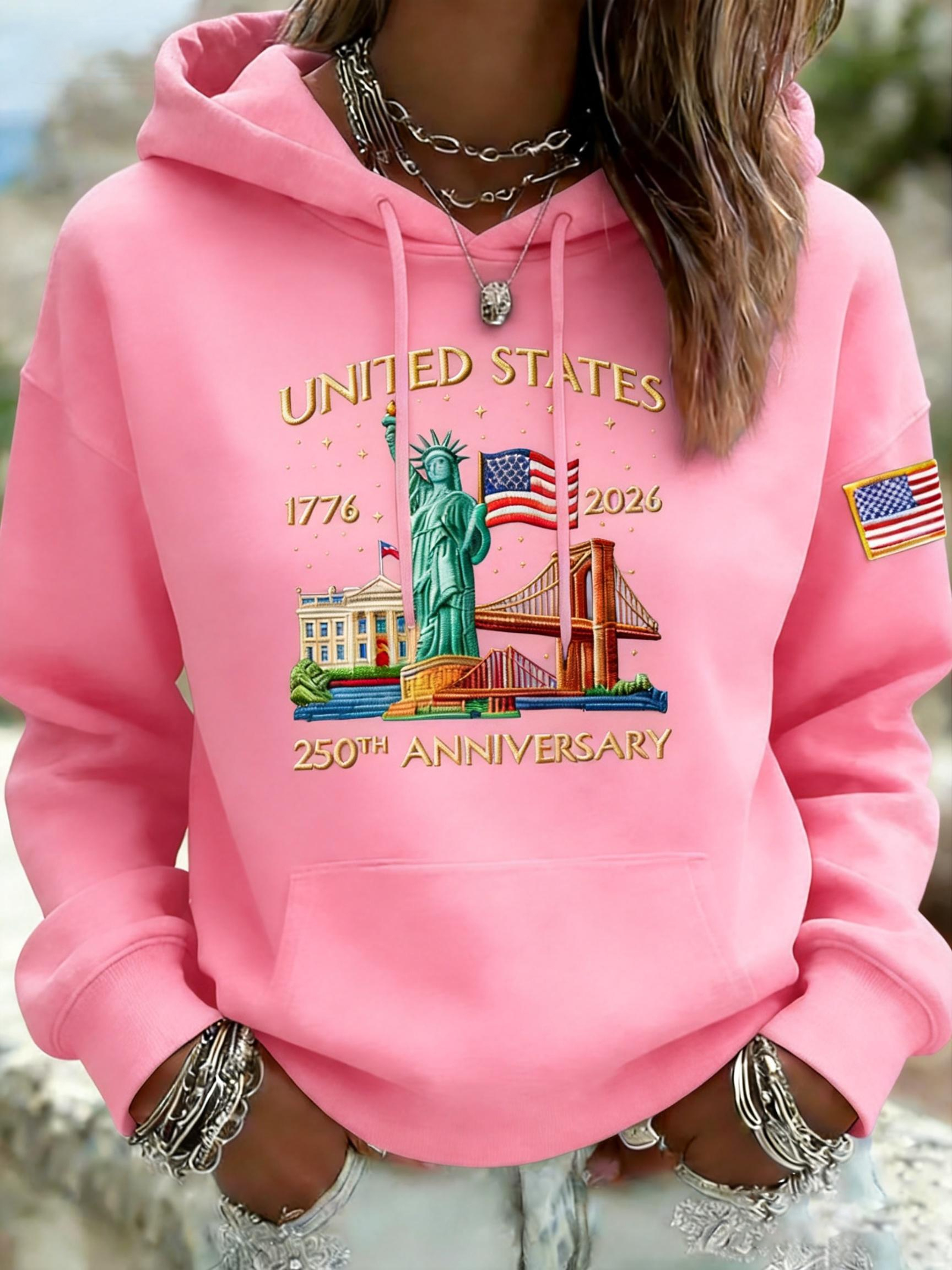 🎖️Women's Vintage America 250th Anniversary Print Hoodie