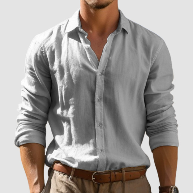 Men's Casual Basic High Quality Cotton Linen Shirt