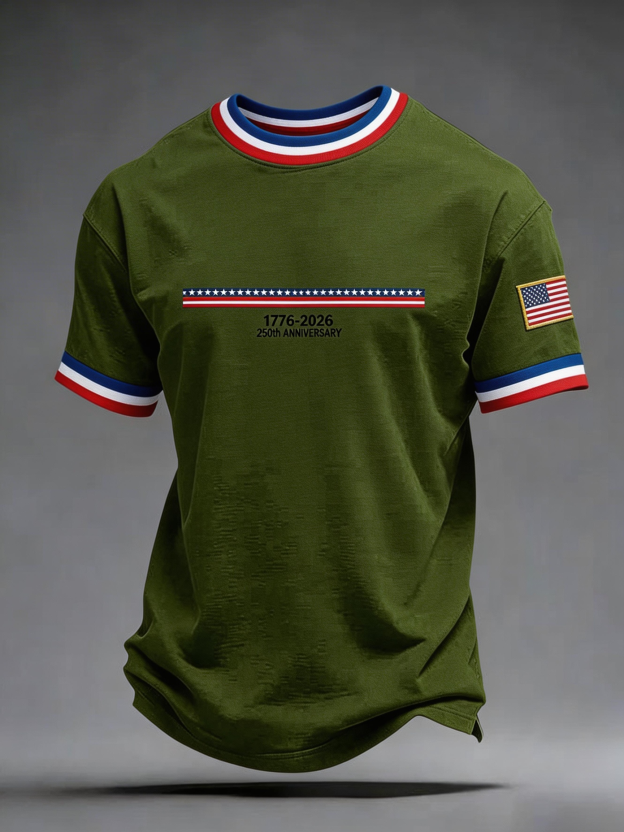 Men's 250th Anniversary of the United States Printed Short-Sleeve T-Shirt