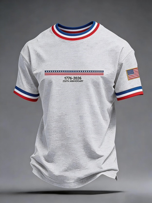 Men's 250th Anniversary of the United States Printed Short-Sleeve T-Shirt