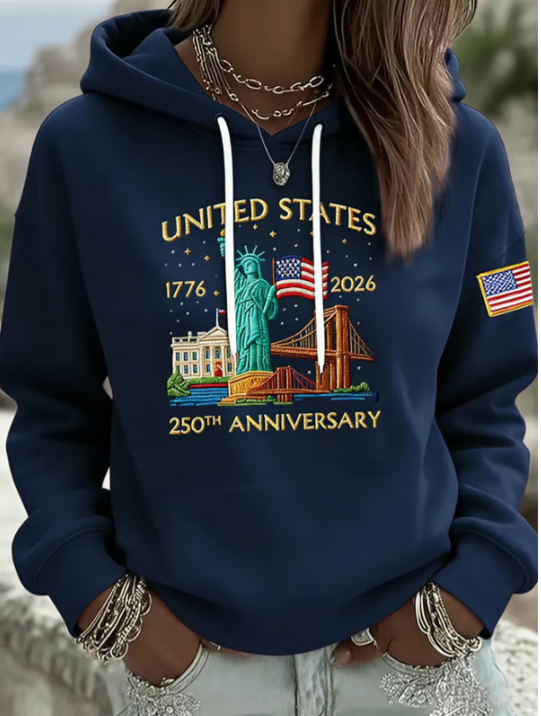 🎖️Women's Vintage America 250th Anniversary Print Hoodie