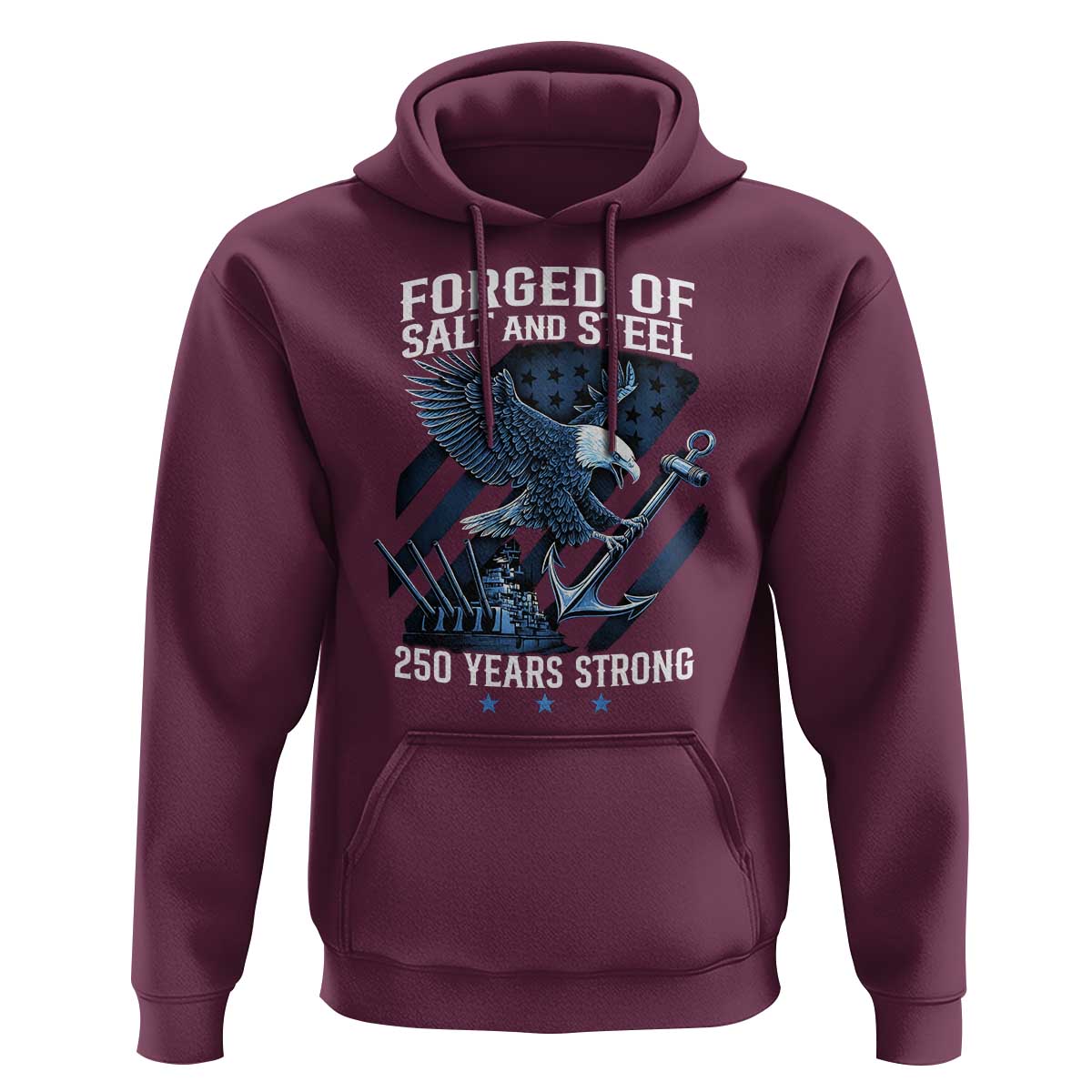 Navy Military 250th Anniversary Hoodie Forged Of Salt And Steel 250 Years Strong TS11