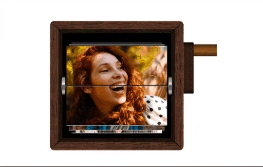 Custom Photo Flipbook Hand Cranked Mechanical Personalized Walnut Box with Light-larkway tradelink