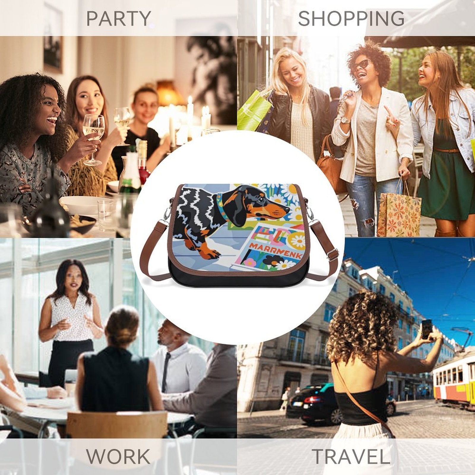 Custom Photo Leather Bag Detachable Strap Personalized Handbag for Her-larkway tradelink