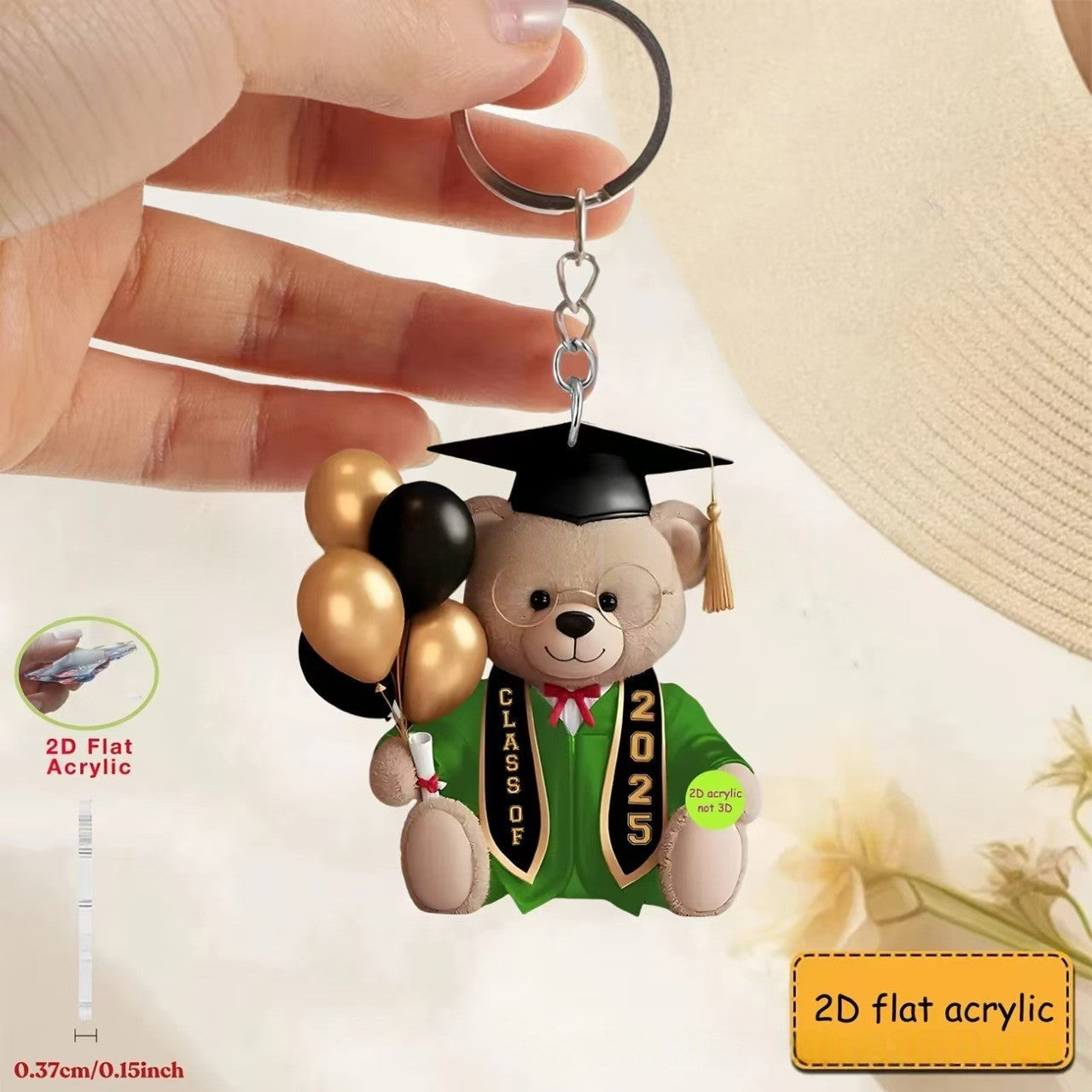 Personalized Keychain Ornament Acrylic Custom Text Gift for Graduation-larkway tradelink