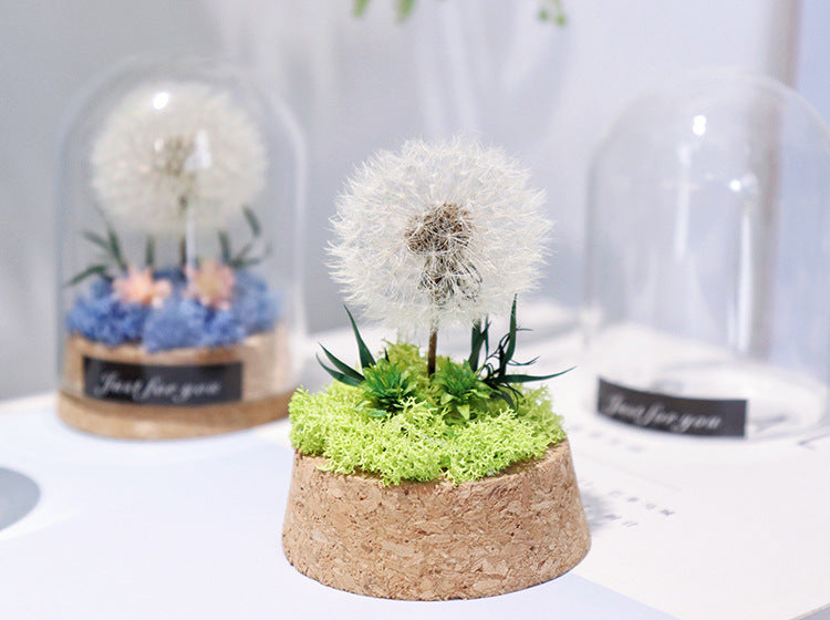 Custom Engraved Text Eternal Dandelion Glass Dome Personalized Gift-larkway tradelink