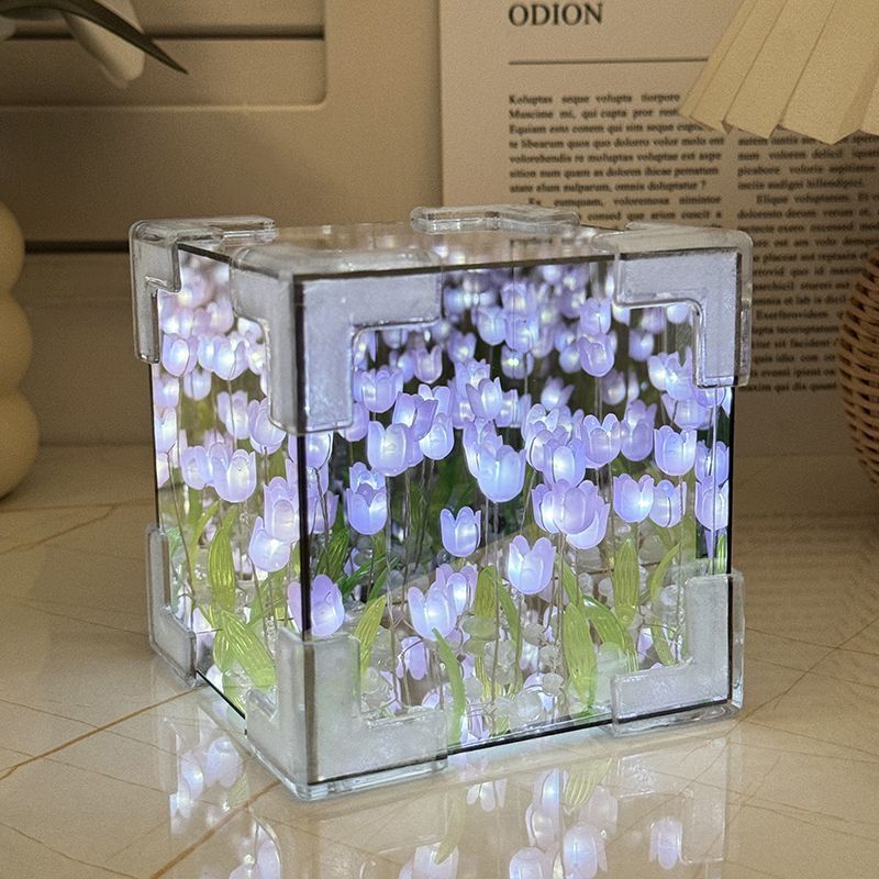 DIY Flower Night Light Cube Gift Decoration-larkway tradelink