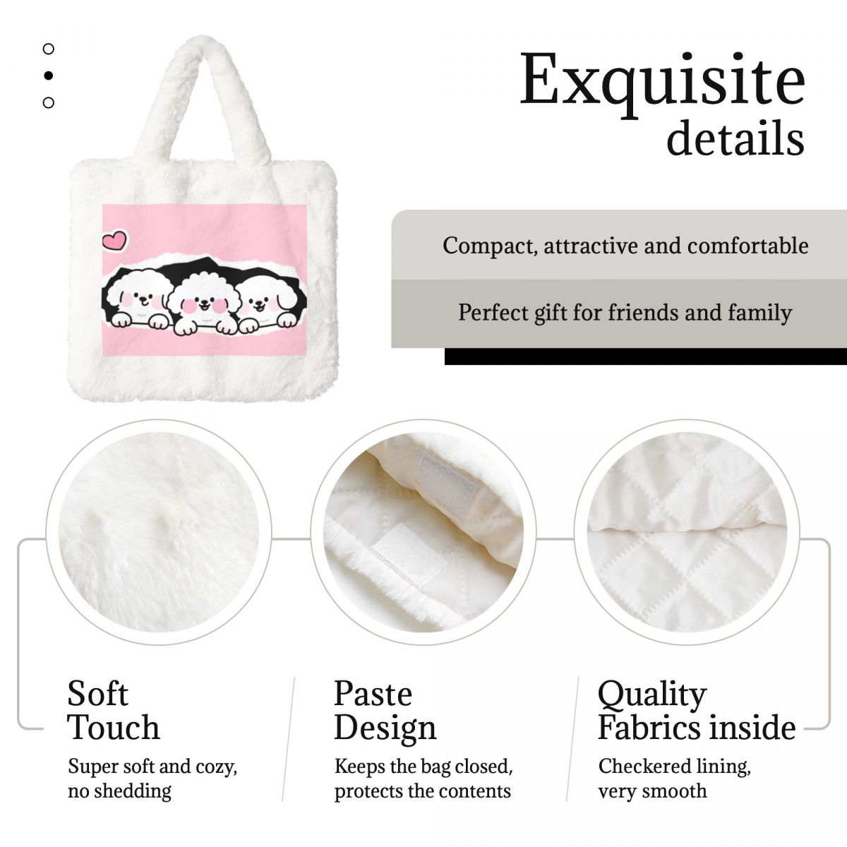 Custom PIcture Velcro Fluffy Handbag Personalized Gift for Girls-larkway tradelink