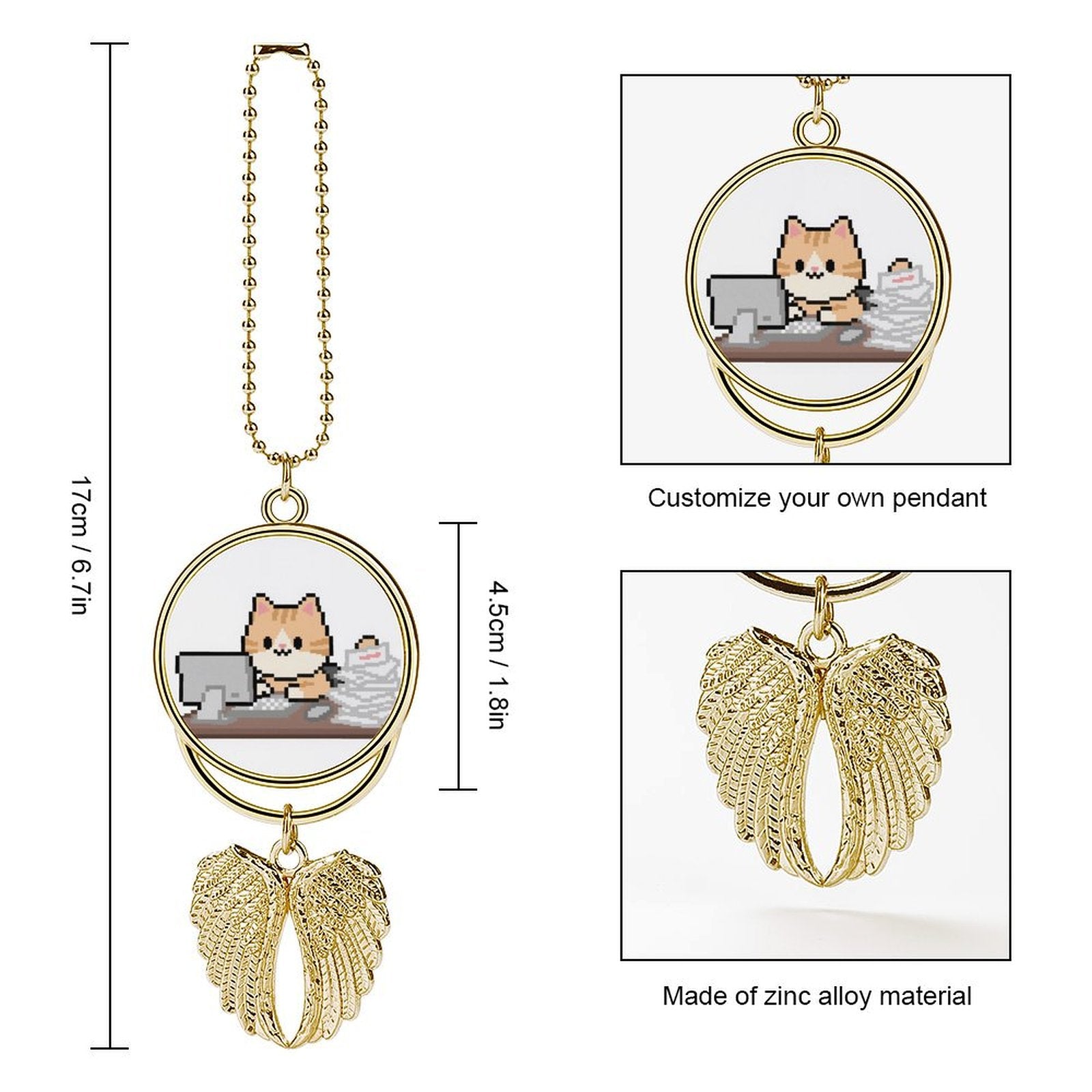 Custom Photo Car Pendant Personalized Zinc Alloy Decoration-larkway tradelink