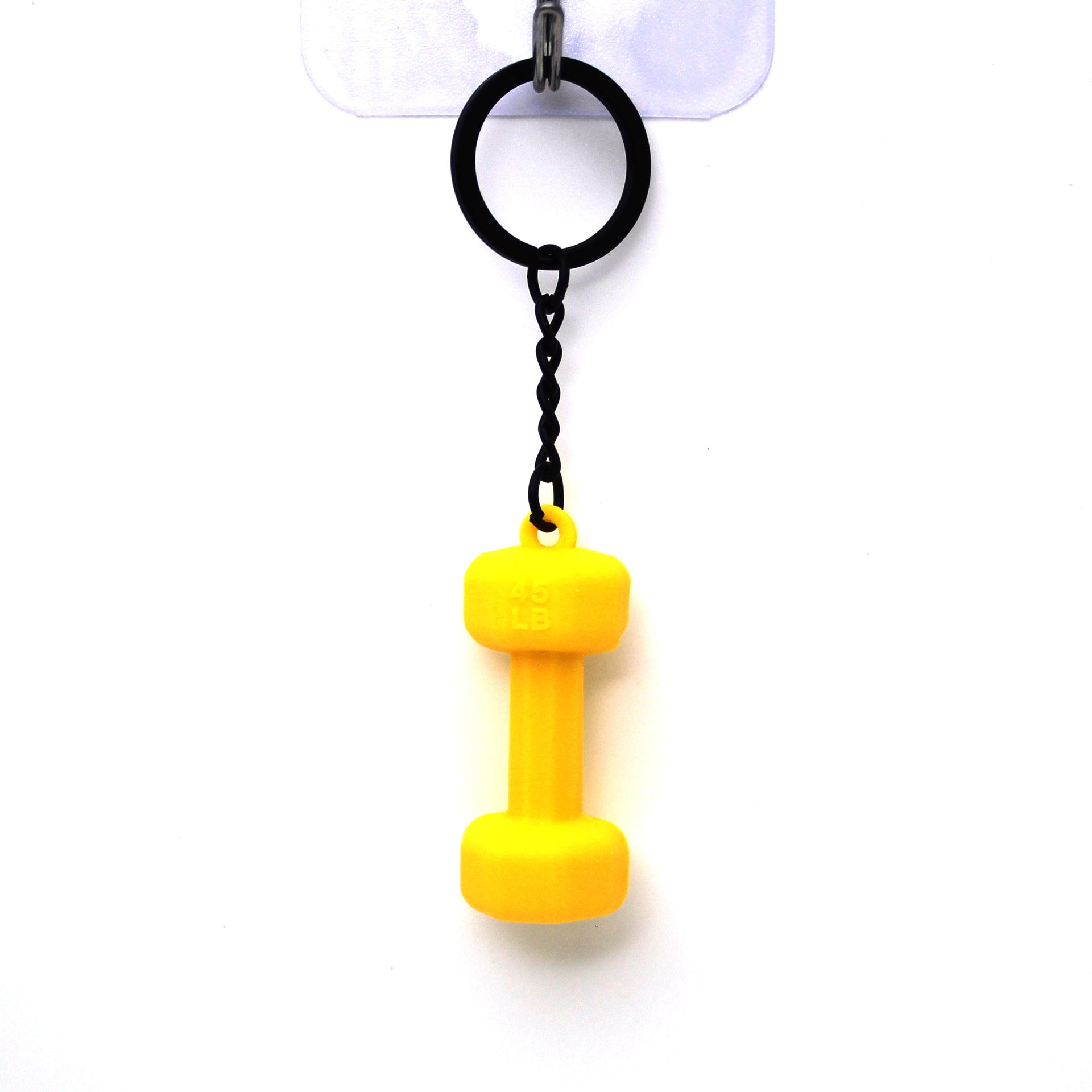 Dumbbell Keychain Accessories Equipment Pendant Metal Rubber Mini Backpack Keychain-larkway tradelink