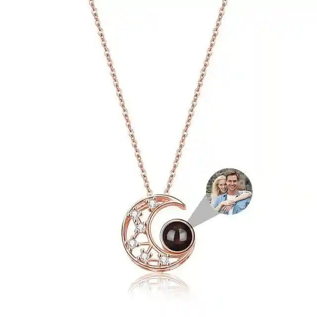 Custom Photo Necklace Projection Necklace with Picture Personalized Necklace Jewelry Gifts for Women-larkway tradelink