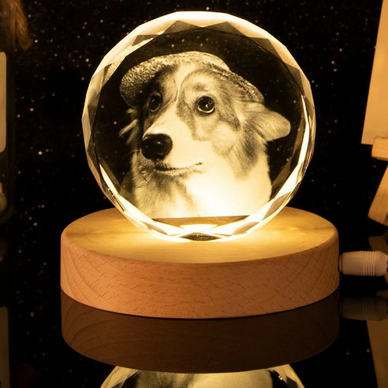 Personalized Crystal Photo and Text Desktop Decor Custom Photo Night Light Optional Crystal Shapes-larkway tradelink