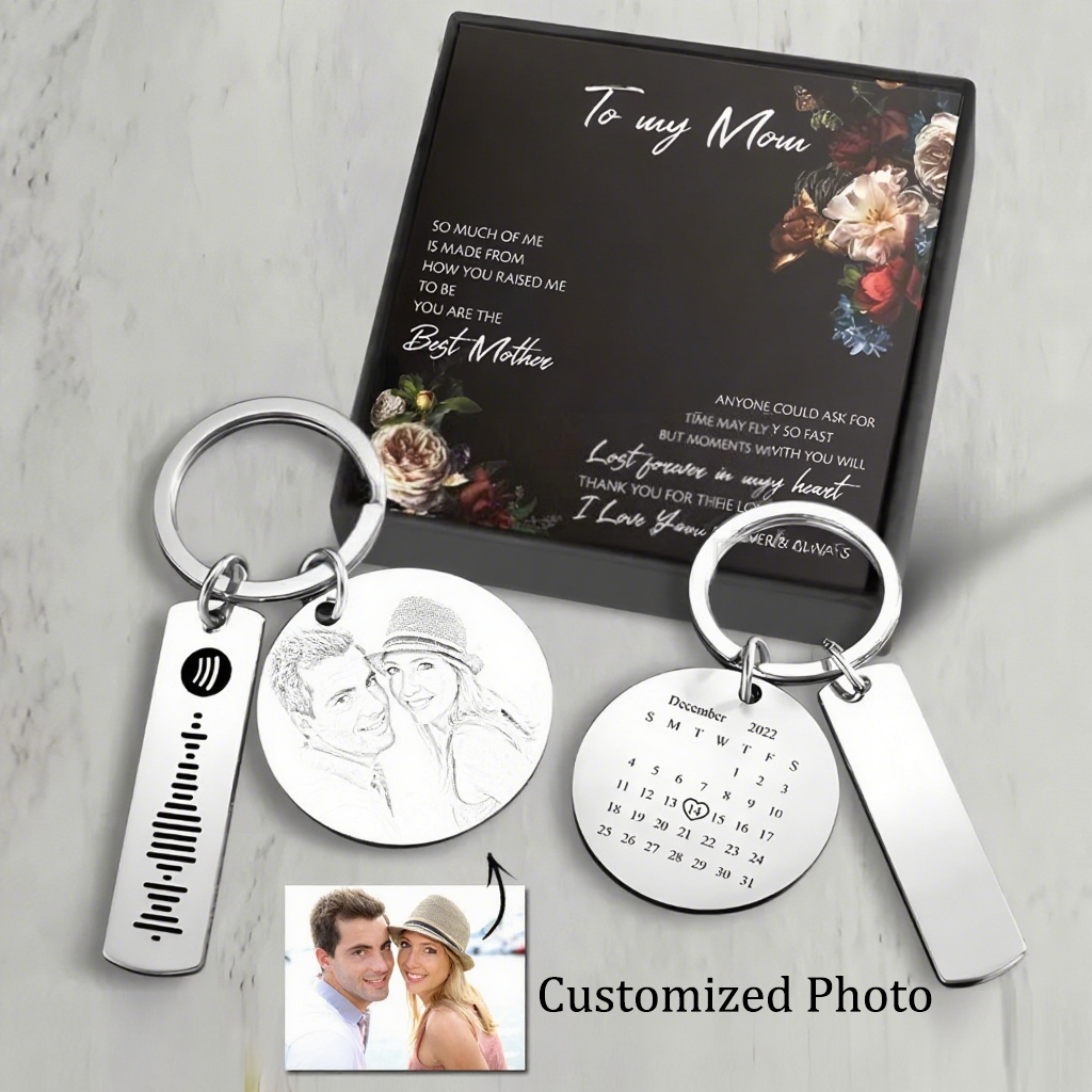 Personalized Stainless Steel keychain Custom Photo Pendant-larkway tradelink