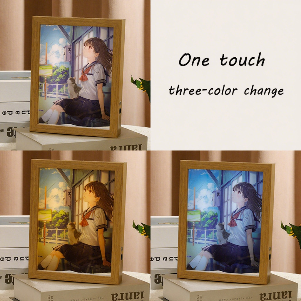 Custom Photo Frame  Personalized Picture Decor with Night Light & Mirror-larkway tradelink