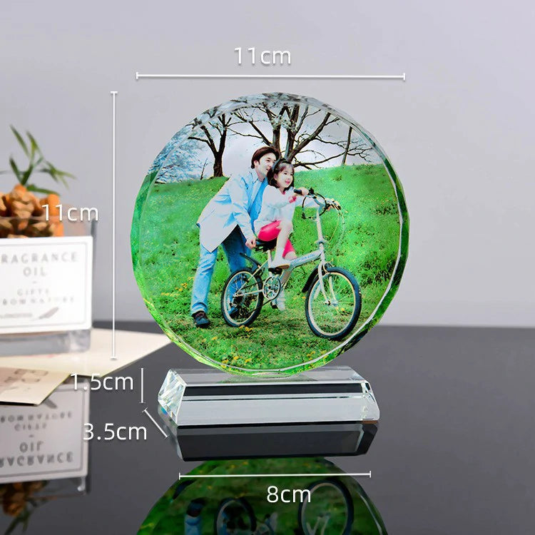 Personalized Crystal Photo and Text Desktop Decor Custom Photo Night Light Optional Crystal Shapes-larkway tradelink