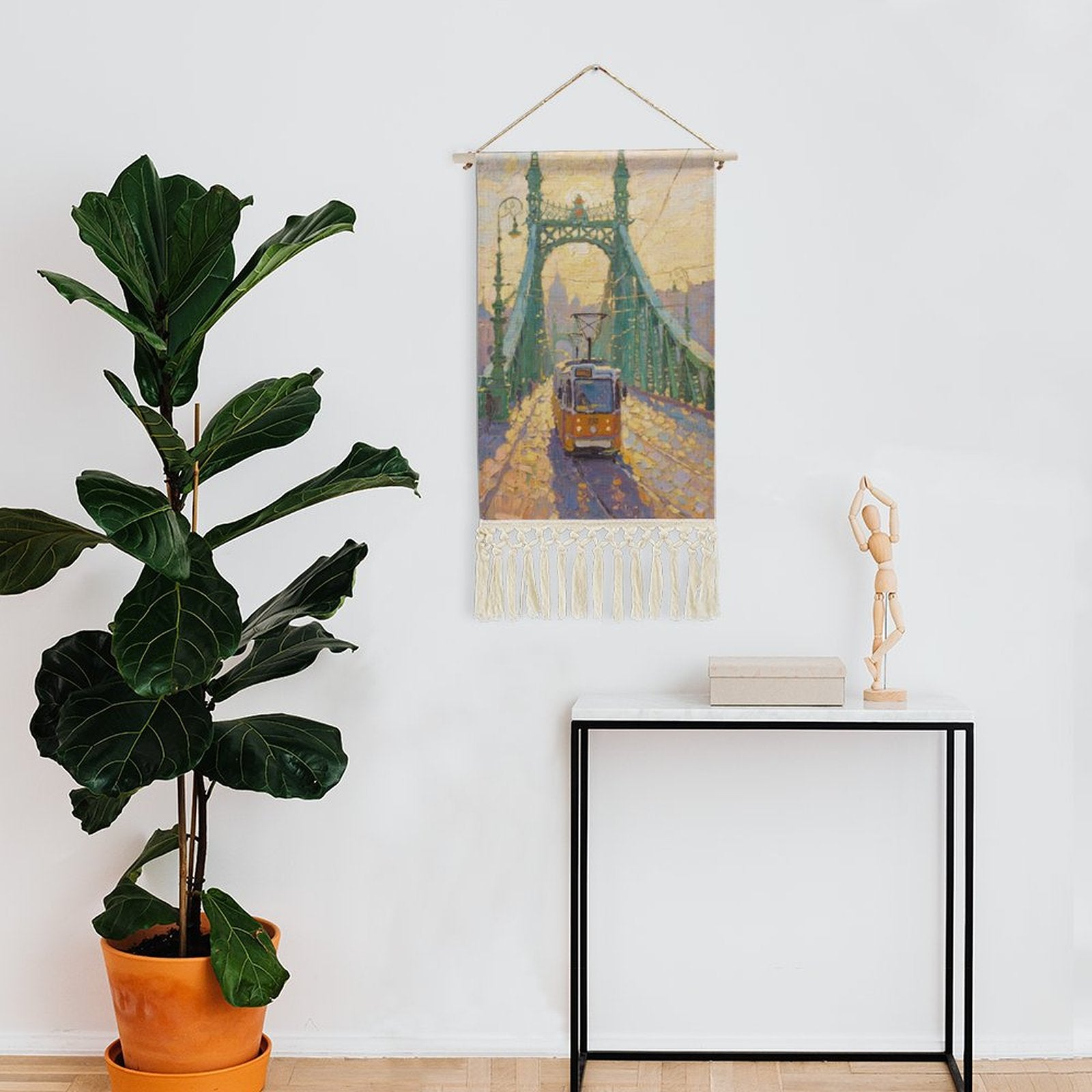 Custom Photo Cotton And Linen Hanging Art with Tassels Personalized Decor-larkway tradelink