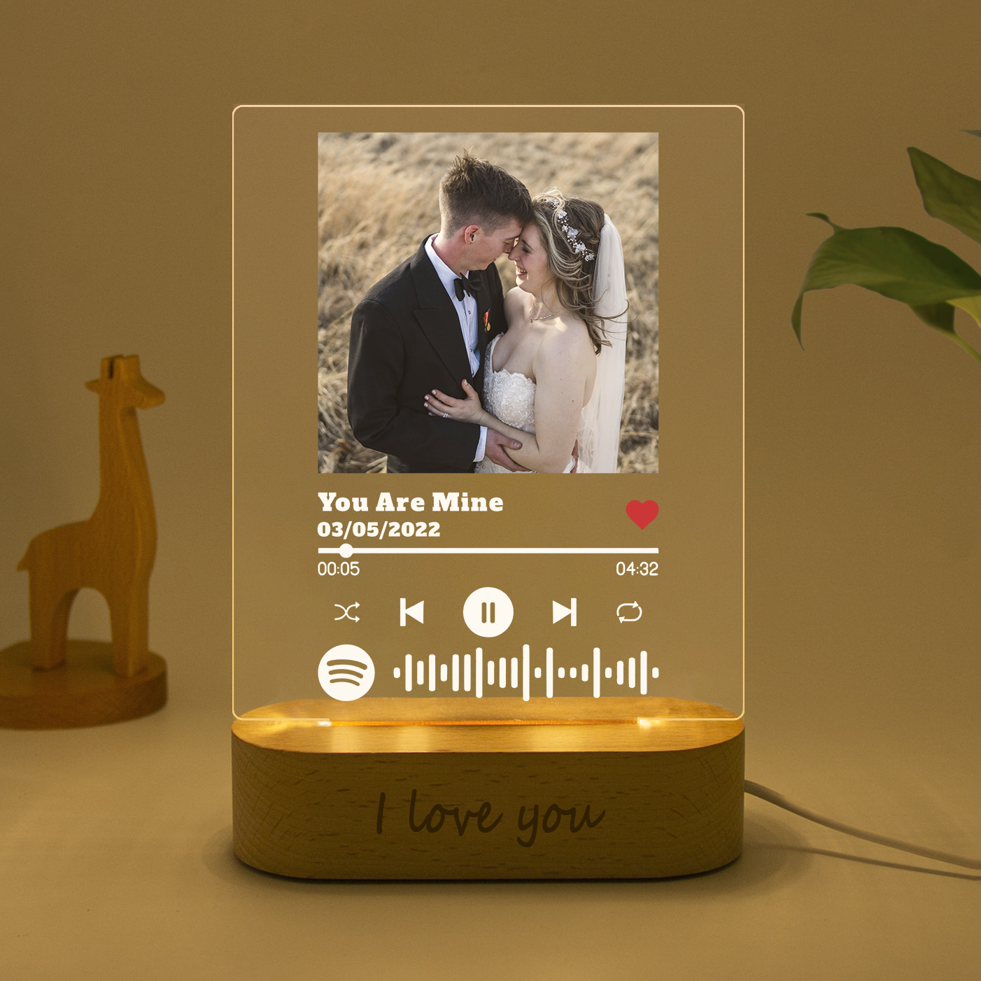 Customizable Photo Music Lamp Personalized Acrylic Music Player Picture Gift-larkway tradelink