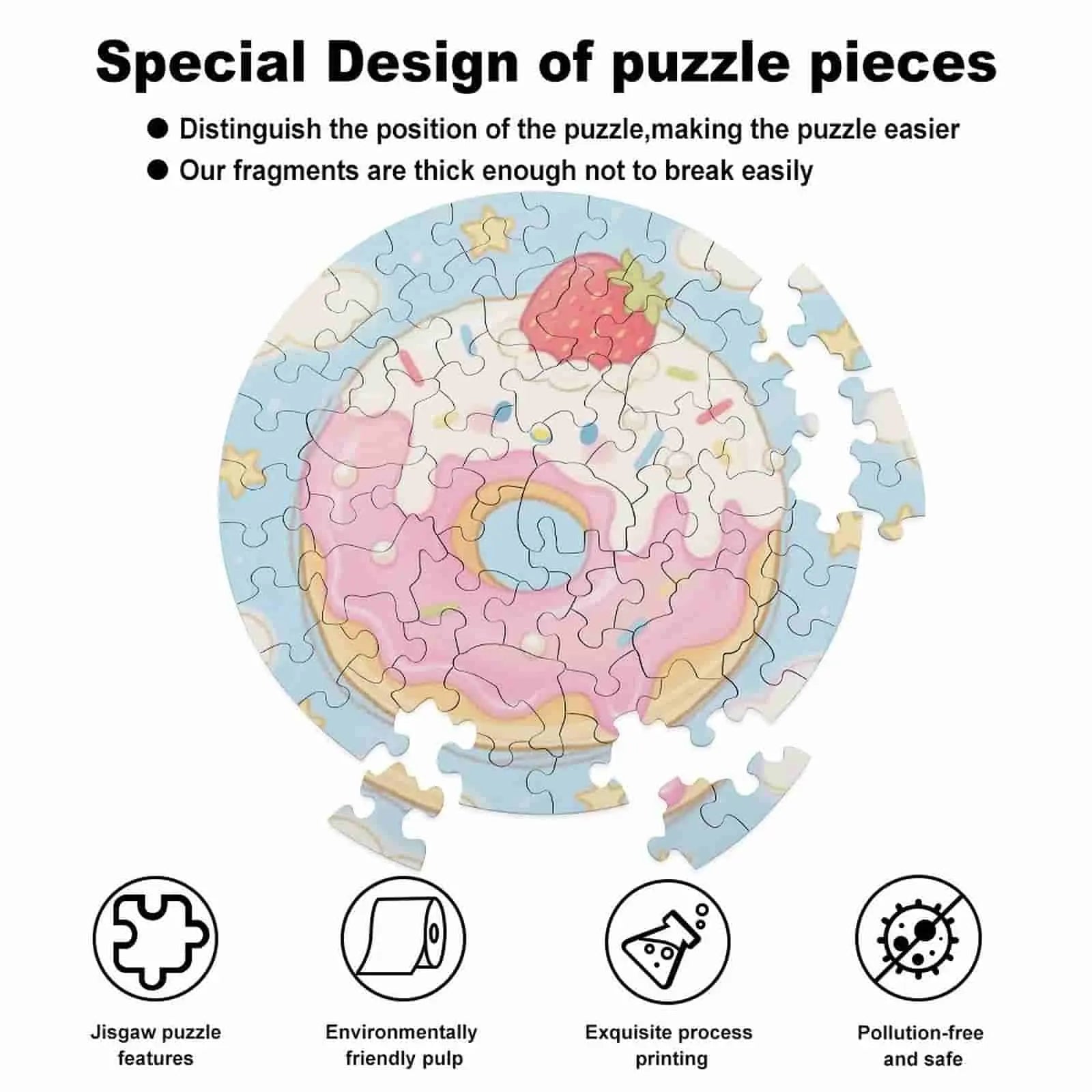 Personalized Water Color Style Puzzle Custom  Photo Round Jigsaw with 3 Size Selection-larkway tradelink