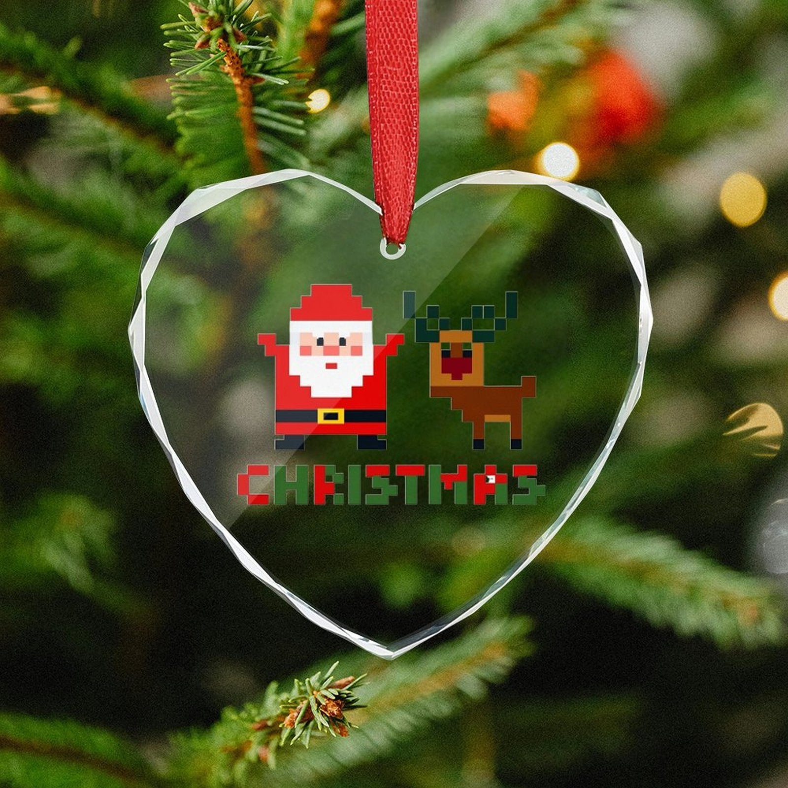 Custom Heart Shaped Crystal Glass Personalized Pendant Photo Decoration-larkway tradelink