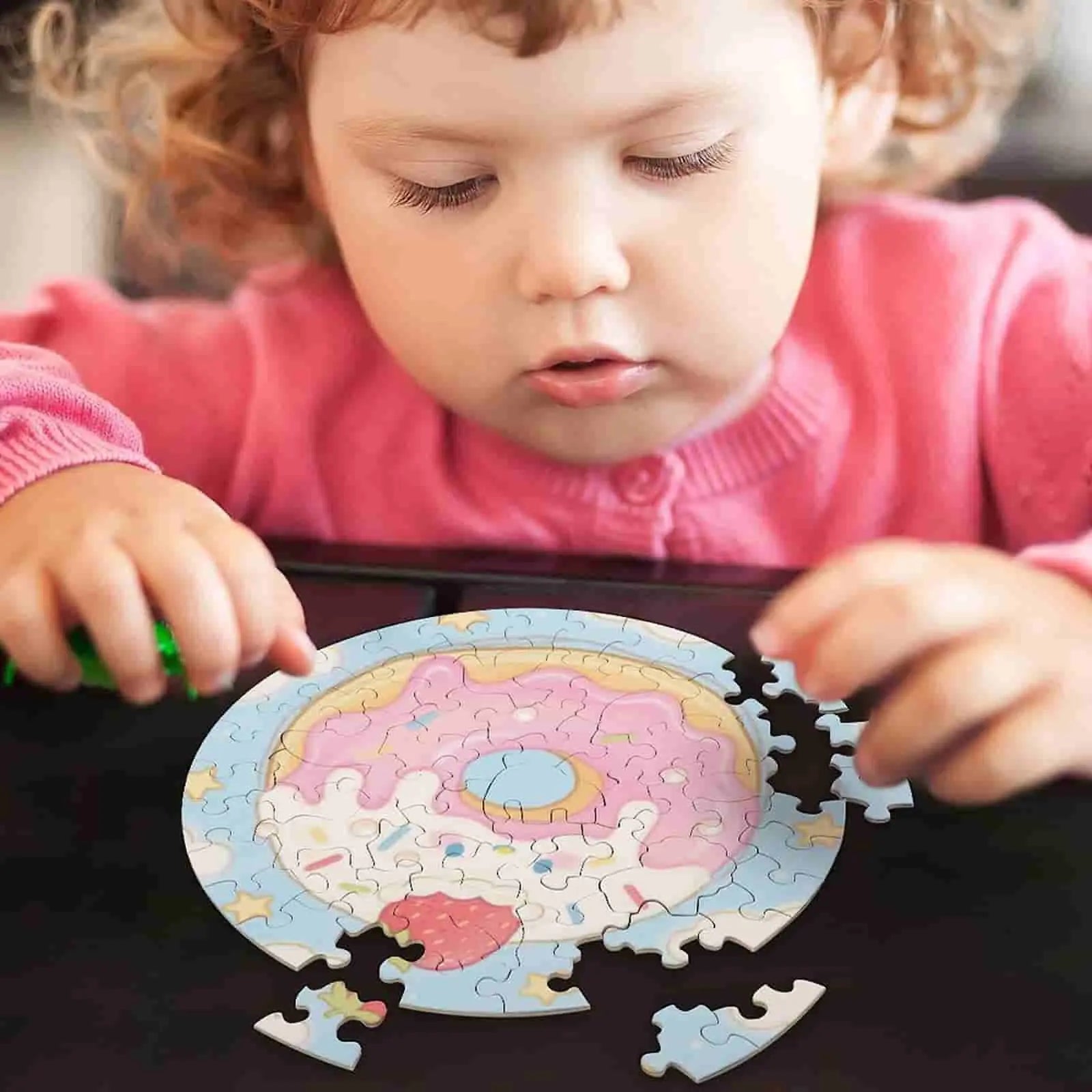 Personalized Water Color Style Puzzle Custom  Photo Round Jigsaw with 3 Size Selection-larkway tradelink