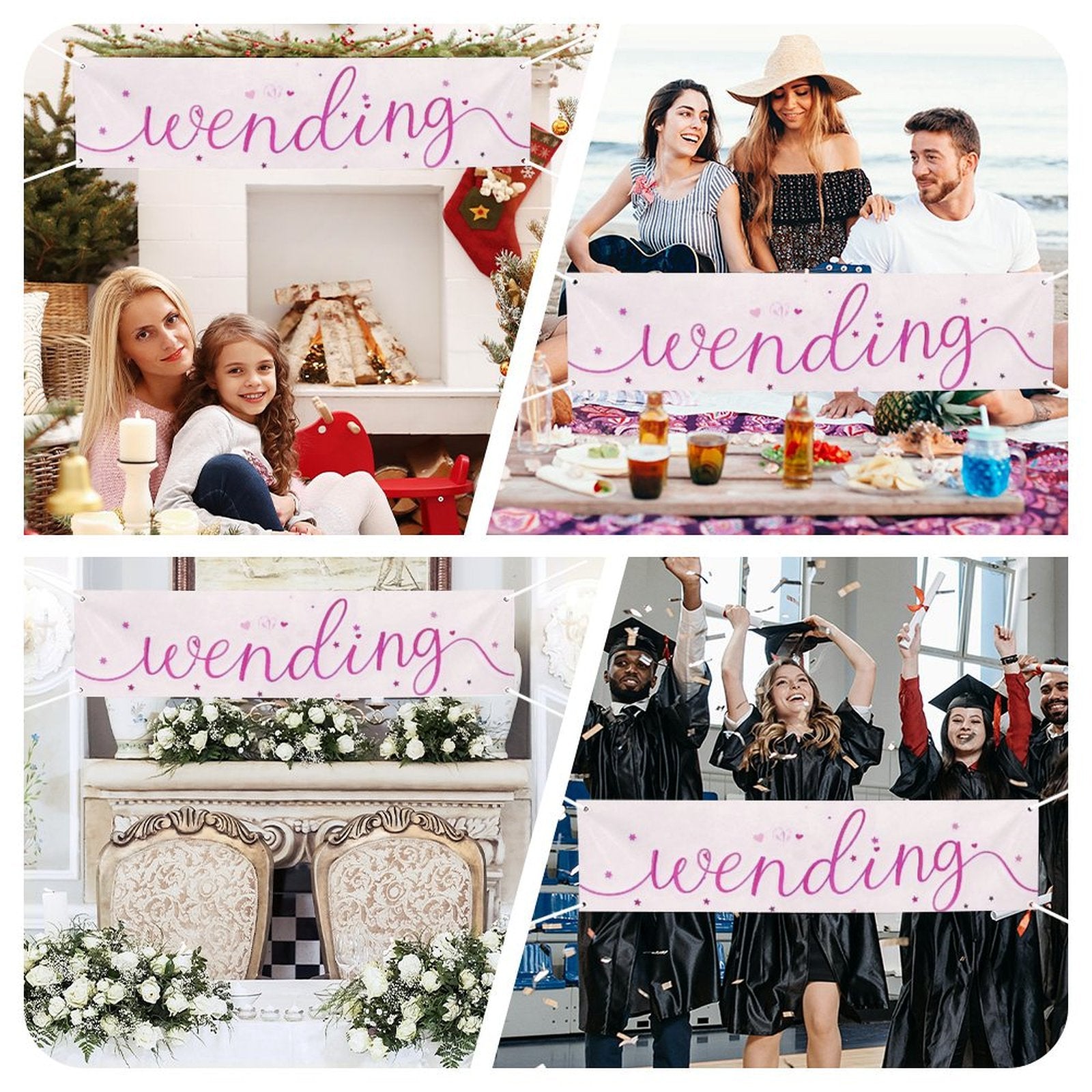 Custom Photo Decorative Banner Personalized Festival Banner Fade Resistant 120x30cm-larkway tradelink