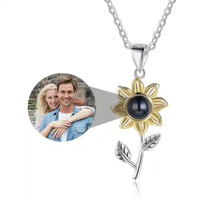 Custom Photo Necklace Projection Necklace with Picture Personalized Necklace Jewelry Gifts for Women-larkway tradelink