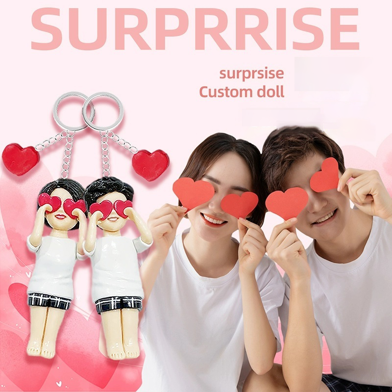 Personalized Photo Doll Keychain Customized Gift for Him & Her-larkway tradelink