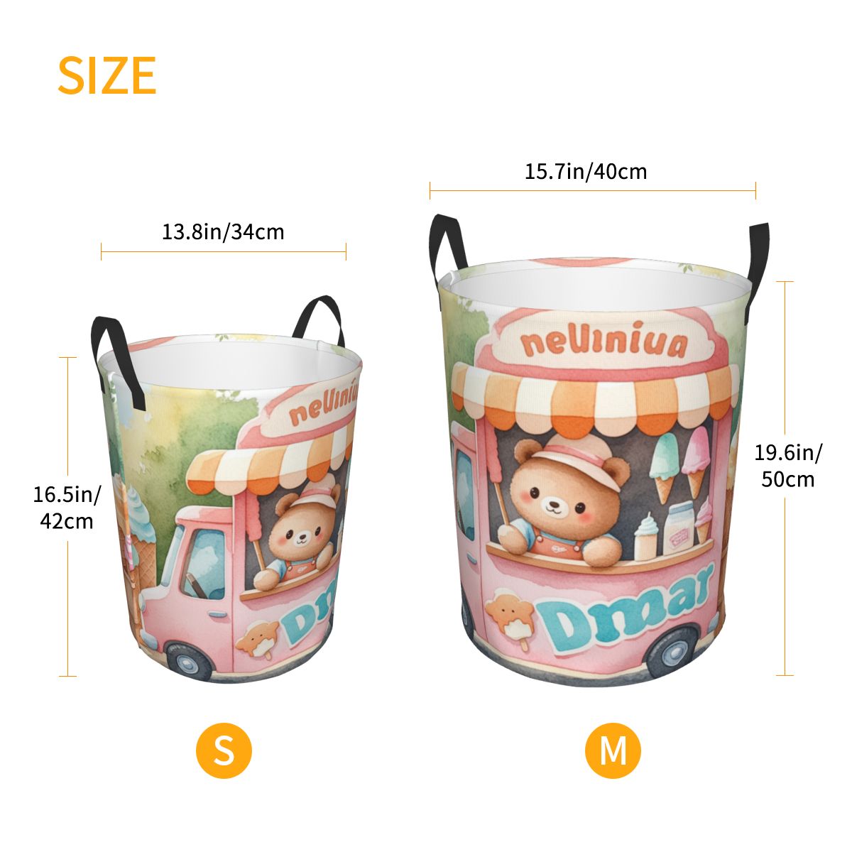 Custom Photo Round Laundry Hamper Waterproof Oxford Fabric-larkway tradelink